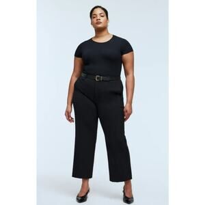 Madewell Flare Ankle Pants Women's Plus 26W Black Mid Rise Kick Out NWT